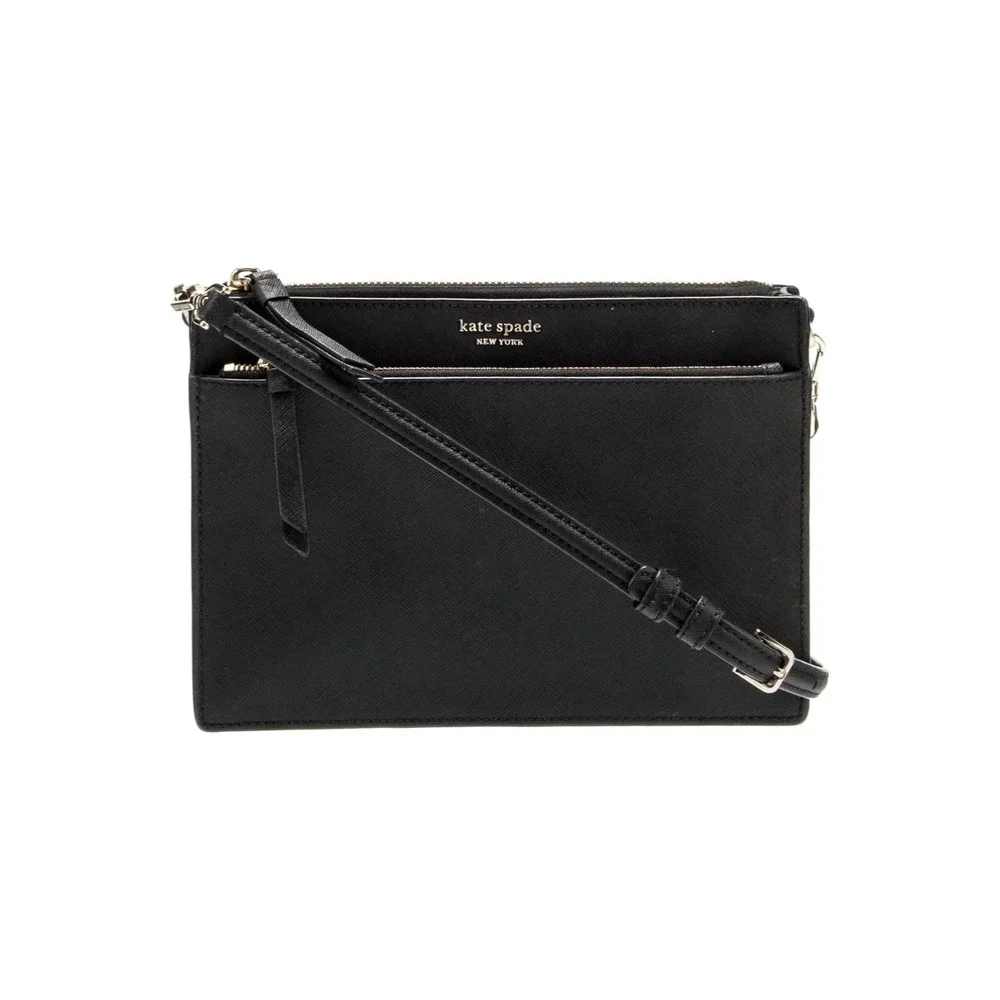 Kate Spade New York Cameron Crossbody Purse Black Zip EUC